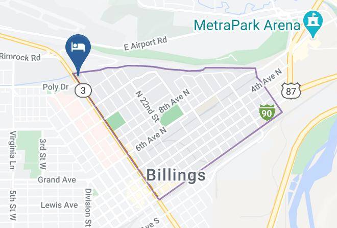 Yellowstone - Rodeway Inn Billings Logan Intl Airport Near St Vincent Hospital Maps