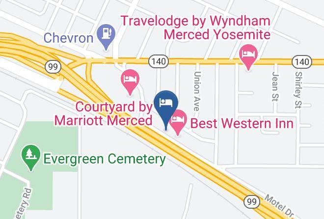 Merced - Rodeway Inn Near University Gateway To Yosemite Maps