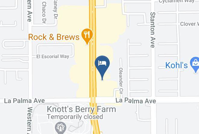 Rodeway Inn Near Maingate Knott's Map