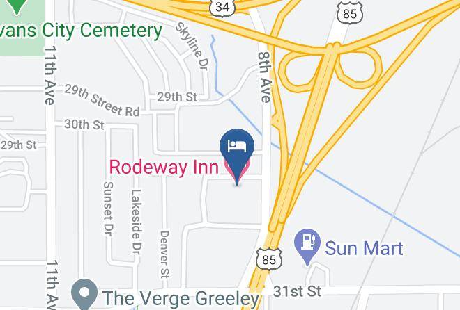 Weld - Rodeway Inn Greeley Maps
