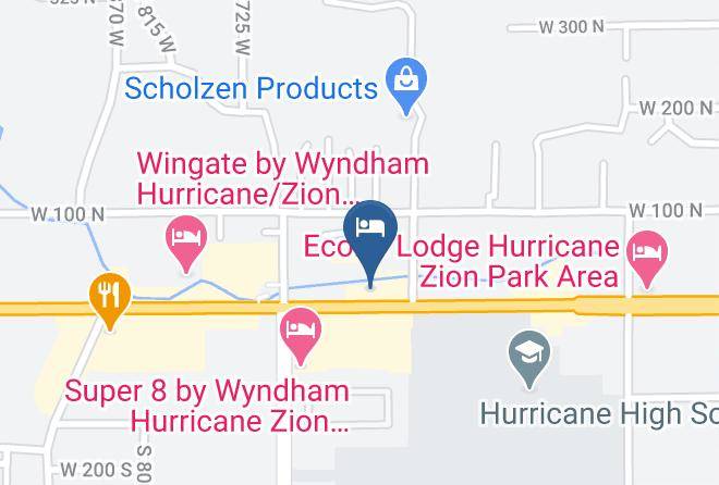 Washington - Rodeway Inn Hurricane Zion National Park Area Maps