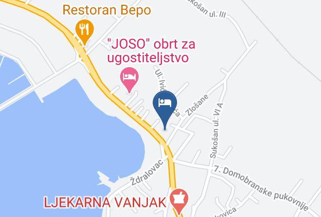 Rooms & Restaurant Matanovi Dvori Map - Zadar - Sukosan