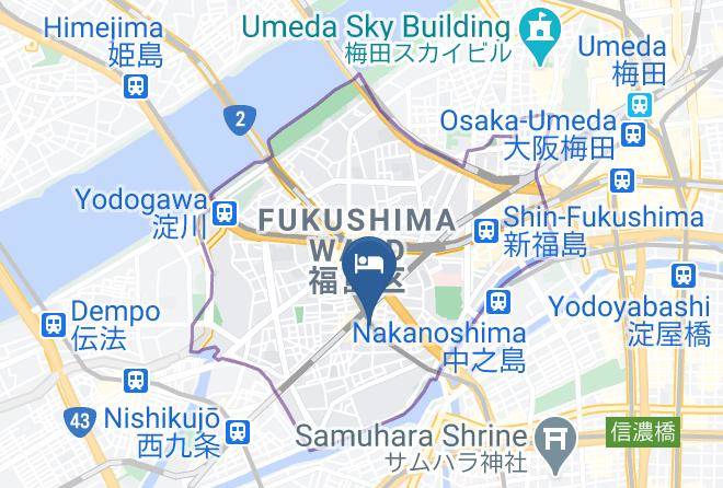 Osaka City Fukushima Ward - Hotel New Matsugae Maps