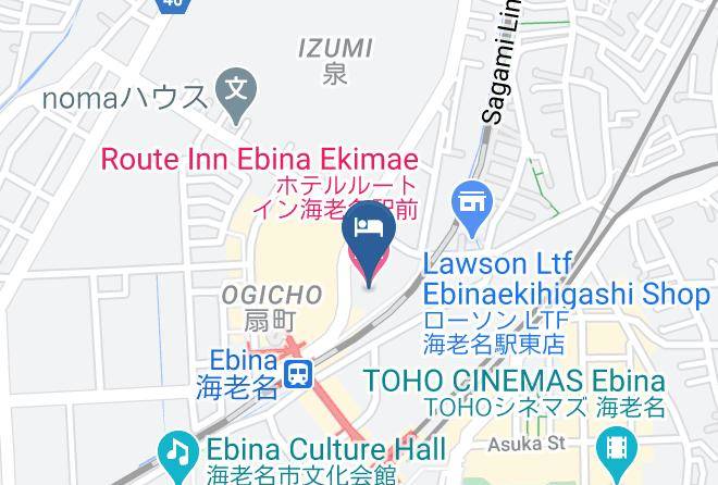 Ebina City - Route Inn Ebina Ekimae Hotel Maps