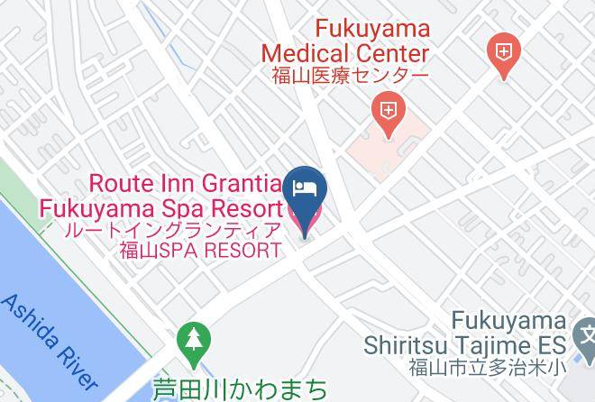 Fukuyama City - Route Inn Grantia Fukuyama Spa Resort Maps