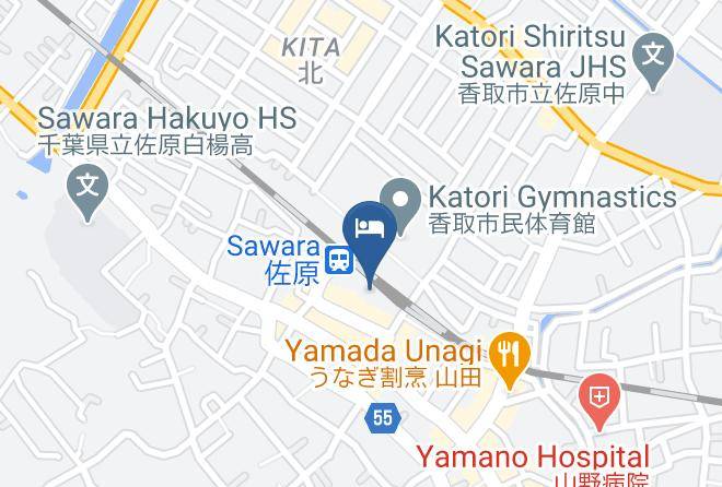 Katori City - Route Inn Katorisawara Ekimae Hotel Maps