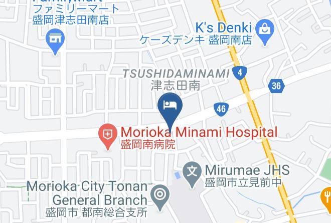 Morioka City - Route Inn Moriokaminami Inter Hotel Maps