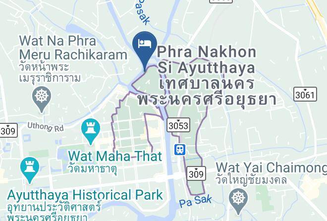 Amphoe Phra Nakhon Si Ayutthaya - Ruen Tubtim Resort Maps