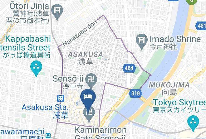 Taito Ward - Ryokan Asakusa Mikawaya Honten Maps
