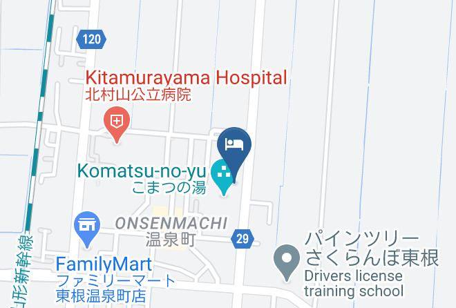 Higashine City - Ryokan Matsuuraya Maps