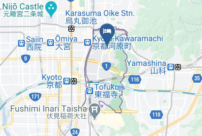 Kyoto City Higashiyama Ward - Ryokan Rikiya Kyoto Maps