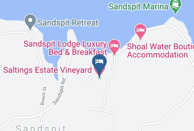 Snells Beach Sandspit - Saltings Estate Vineyard Maps