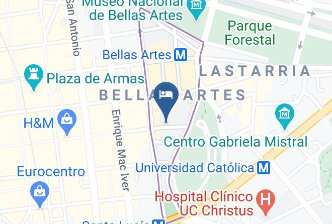 Santiago - San Cristobal Suites Bellas Artes & Providencia Maps