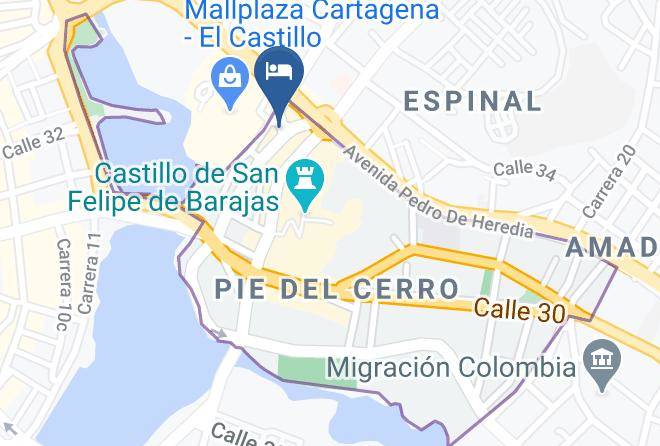 Cartagena De Indias - San Lazaro Art Hotel Cartagena Colombia Maps