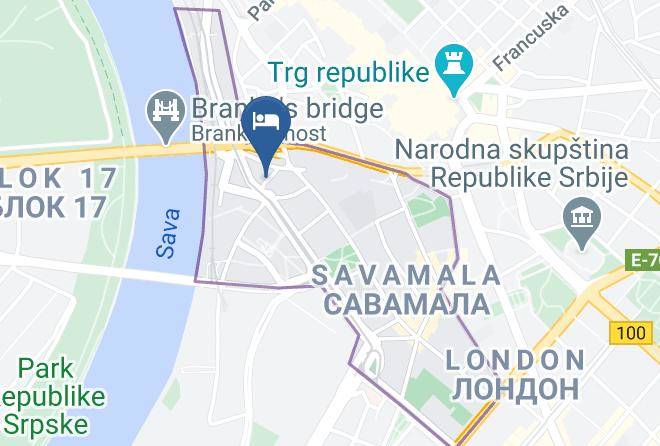 Belgrade City - Savamala Art Zebra Adriatic Blue Maps