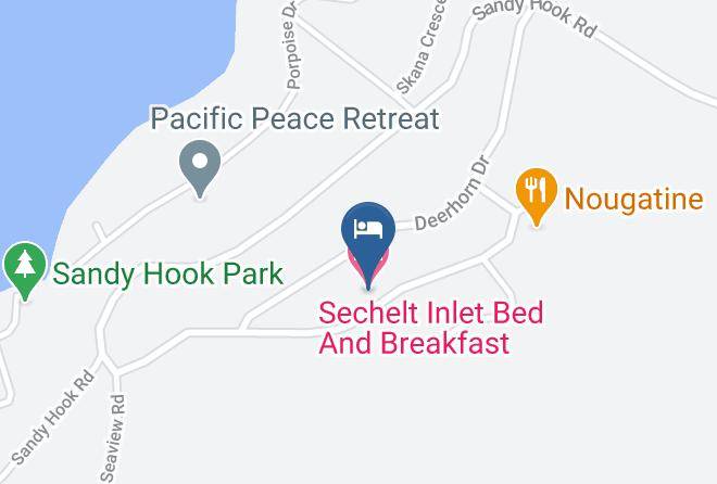 Sunshine Coast - Sechelt Inlet Bed And Breakfast Maps