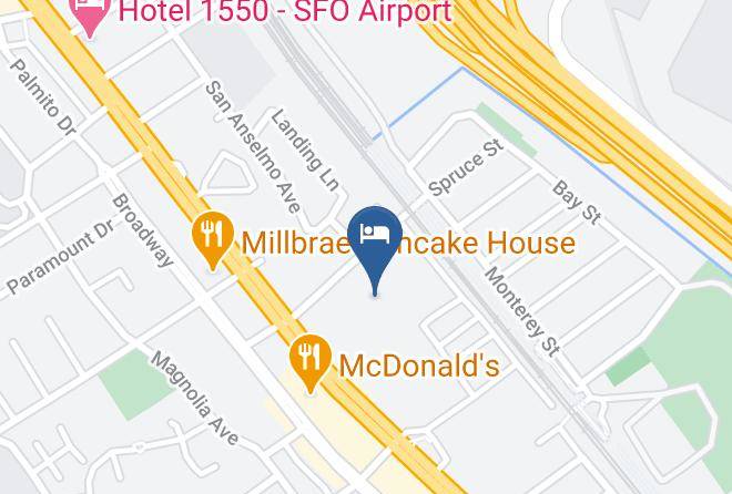 San Mateo - Sfo Airport Hotel El Rancho Inn Bw Signature Collection Maps
