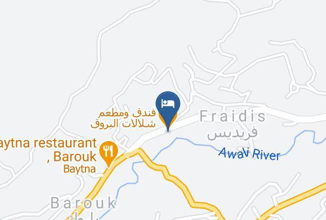 Ech Chouf - Shallalat Al Barouk Hotel & Restaurant Maps