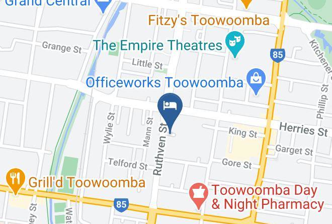 Toowoomba - Shamrock Hotel Motel Maps
