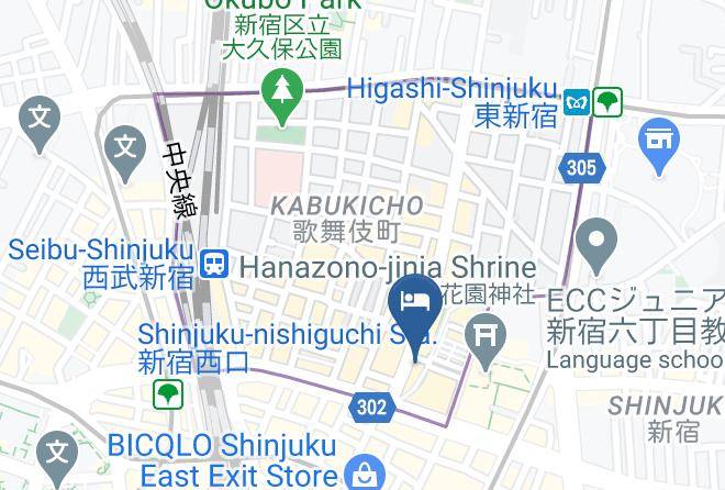 Shinjuku Ward - Shinjuku Kuyakusho Mae Capsule Hotel Maps