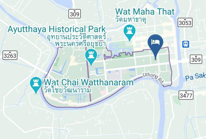 Silp Pa Phra Nakorn Si Ayutthaya Map
