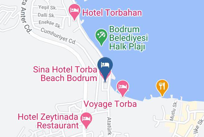Bodrum - Sina Hotel Torba Beach Bodrum Maps