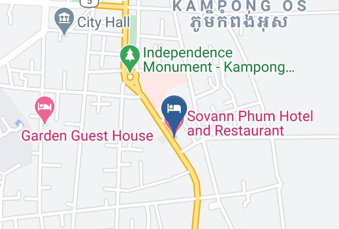 Kampong Chhnang Town - Sovann Phum Hotel And Restaurant Maps