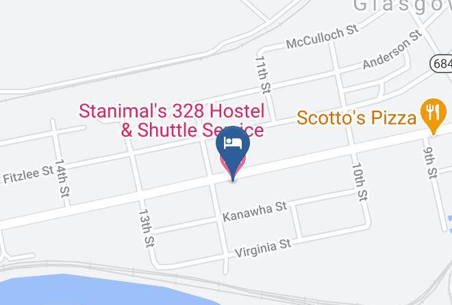 Stanimal's 328 Hostel & Shuttle Service Carta Geografica - Virginia - Rockbridge