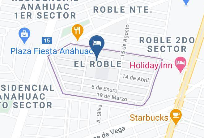 San Nicolas De Los Garza - Suites El Roble Maps