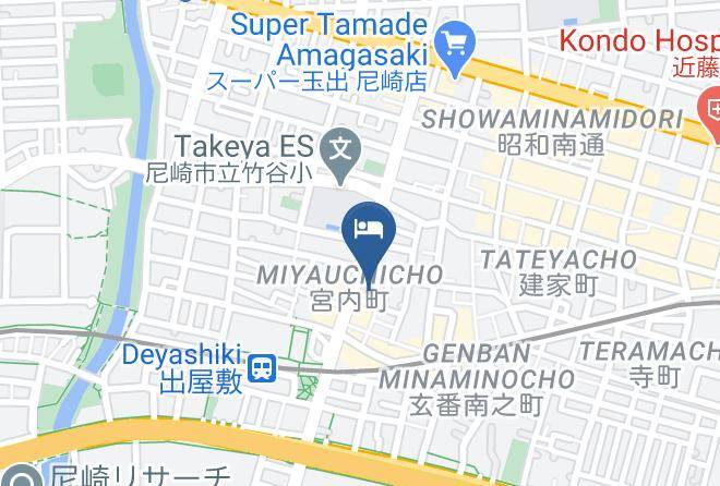 Amagasaki City - Sun Hotel Amagasaki Hanshin Deyashiki Ekimae Maps