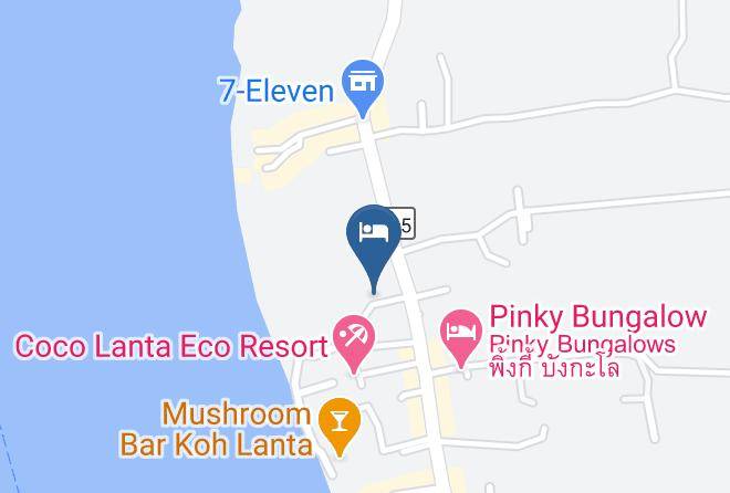 Amphoe Ko Lanta - Sunanta Bungalow Beach Resort Maps