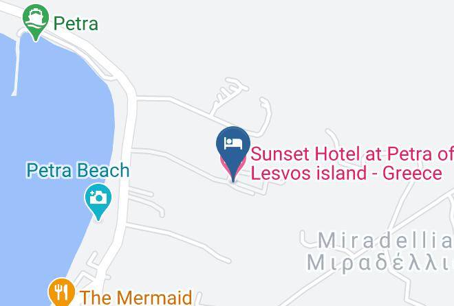 Lesvos - Sunset Hotel At Petra Of Lesvos Island Greece Maps