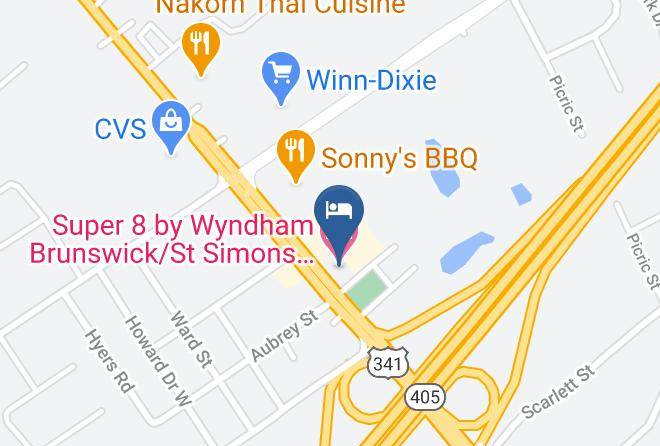 Glynn - Super 8 By Wyndham Brunswick St Simons Island Area Maps