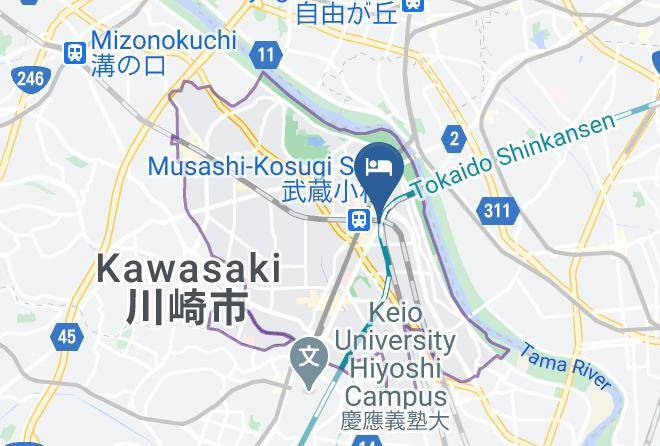 Kawasaki City Nakahara Ward - Super Hotel Lohas Musashi Kosugi Maps