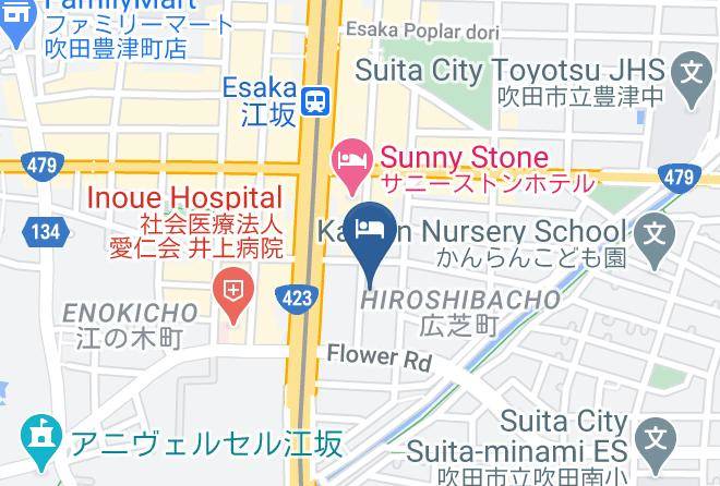 Suita City - Super Hotel Midosuji Line Esaka Maps