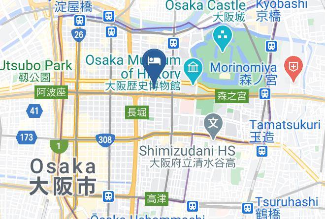 Osaka City Chuo Ward - Super Hotel Osaka Tanimachi Yonchome Maps