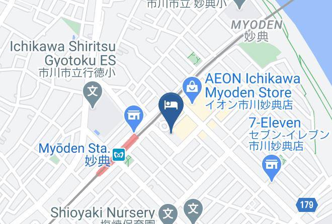 Ichikawa City - Super Hotel Tozai Line Ichikawa Myoden Maps