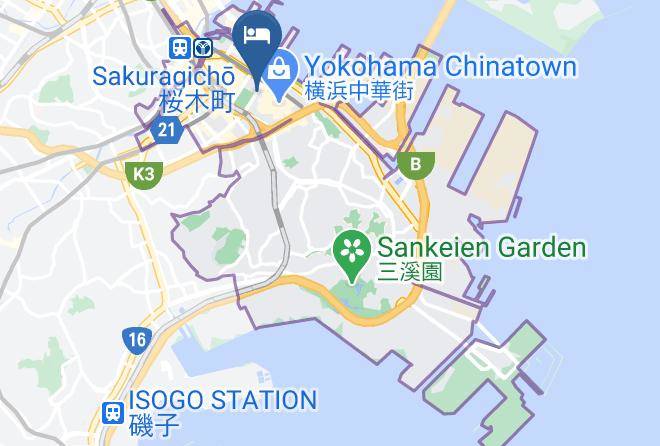 Yokohama City Naka Ward - Super Hotel Yokohama Kannai Maps