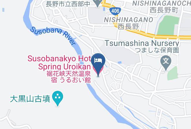 Nagano City - Susobanakyo Hot Spring Uroikan Maps