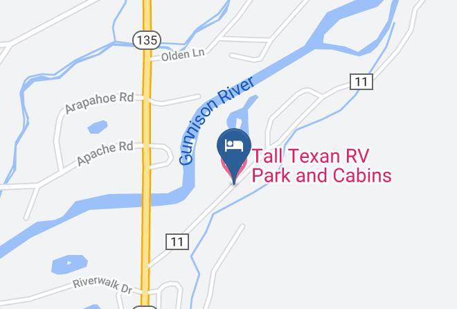Gunnison - Tall Texan Rv Park And Cabins Maps