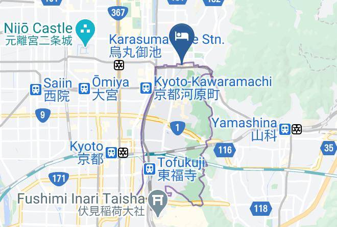 Kyoto City Higashiyama Ward - Tassel Hotel Sanjo Shirakawa Maps