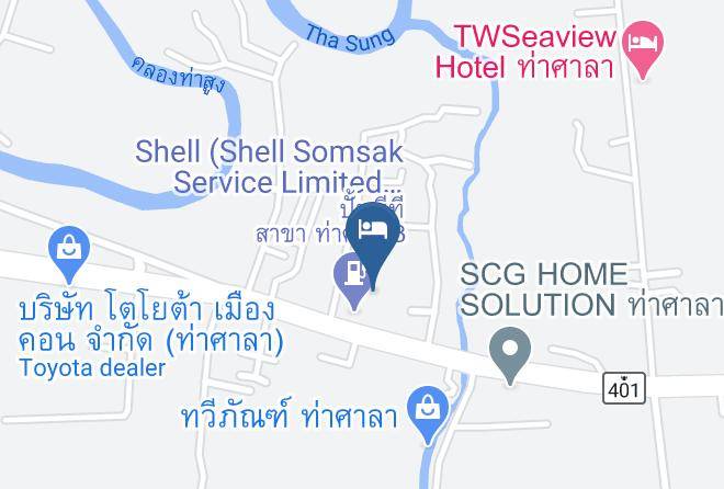 Amphoe Tha Sala - Teerak Hotel & Resort Maps