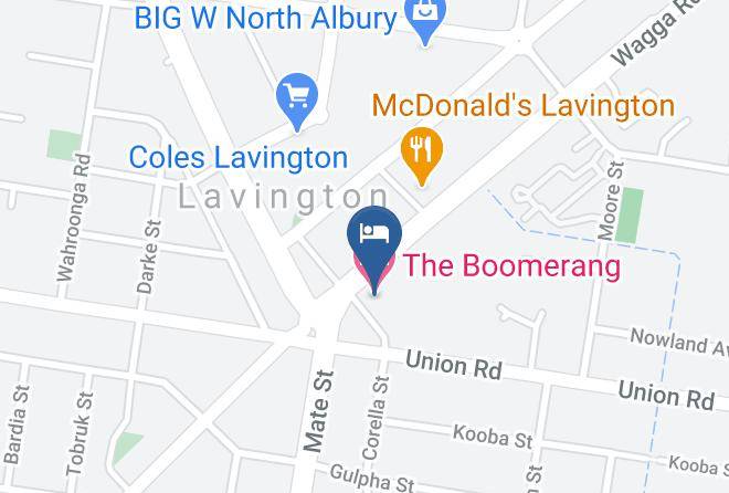 Albury - The Boomerang Hotel Albury Maps