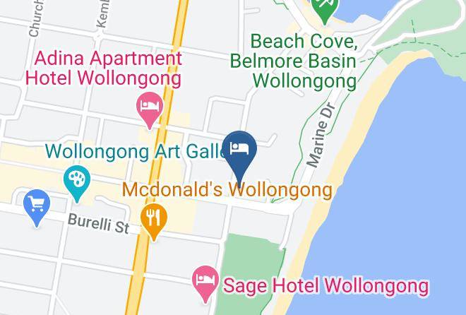 Wollongong - The City Beach Motel Maps