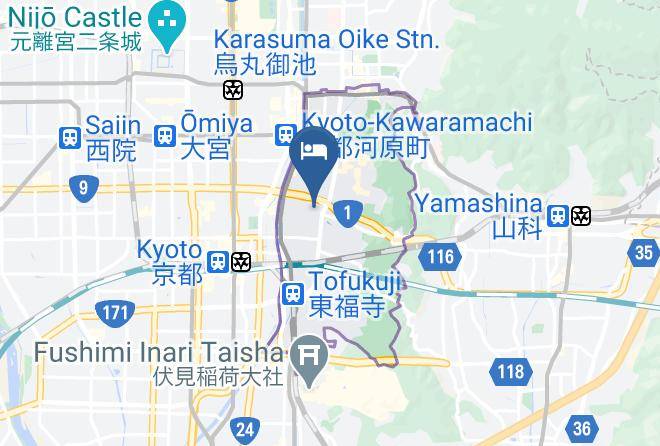 Kyoto City Higashiyama Ward - The Machiya Kamiumeya Maps