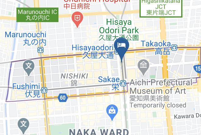 Nagoya City Naka Ward - The Tower Hotel Nagoya Maps