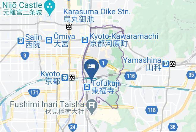 Kyoto City Higashiyama Ward - Tofukuji Samurai Machiya Maps