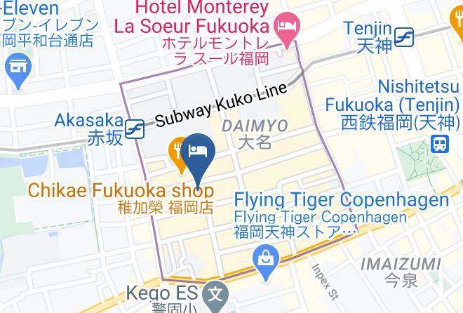 Fukuoka City Chuo Ward - Toho Hotel Tenjin 1 Maps