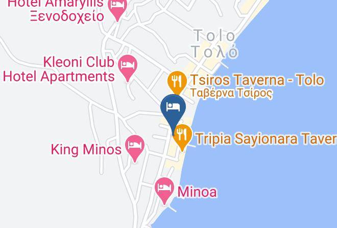 Tolo Hotel Koronis Map - Peloponnese - Argolis