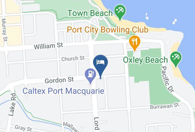Town Beach Motor Inn Port Macquarie Motel Map